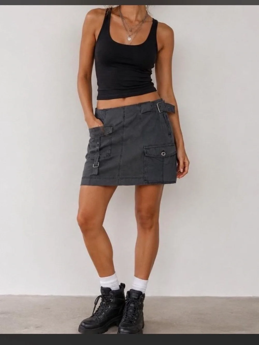 Free People Erika Utility Mini Skirt